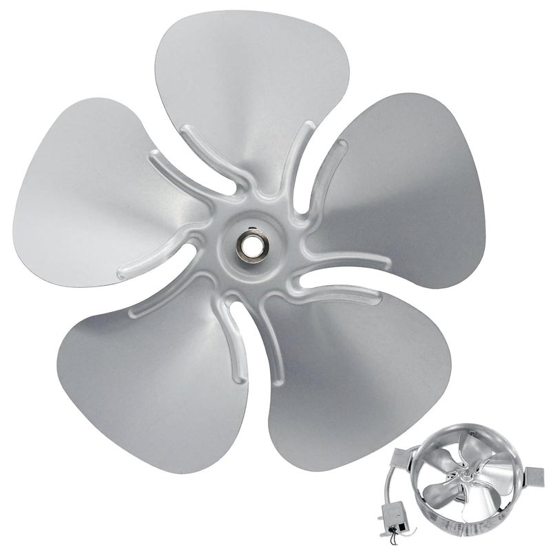 SuperDi 9800528 Replacement Fan Blade Power Vent Motor, 14393 FB99100 Attic Fan Blade Propeller 12" 32 Degree 5 Blade for 1/2" Shaft with Set Screws - Image 1